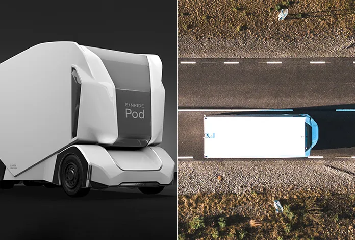 Einrides förarlösa lastbil